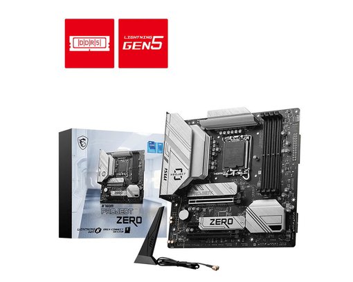 Imagen de MOTHERBOARD MSI B760M PROJECT ZERO LGA1700 DDR5 MICRO ATX