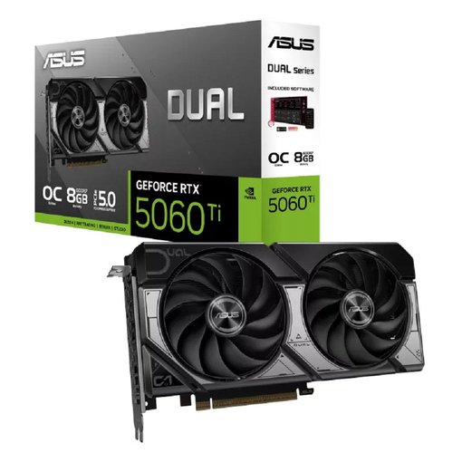 Imagen de TARJETA DE VIDEO ASUS DUAL GEFORCE RTX 5060 TI OC 8GB GDDR7 PCIE 5.0