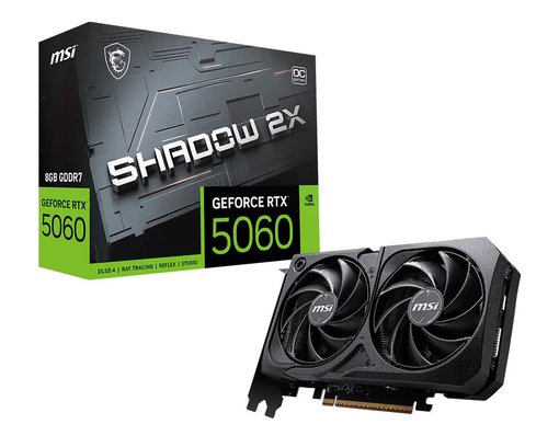 Imagen de TARJETA DE VIDEO MSI GEFORCE RTX 5060 SHADOW 2X OC 8GB GDDR7 PCIE 5.0