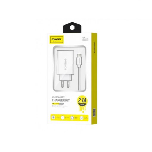 Imagen de FONENG CARGADOR C/CABLE MICRO USB EU43 2.1A