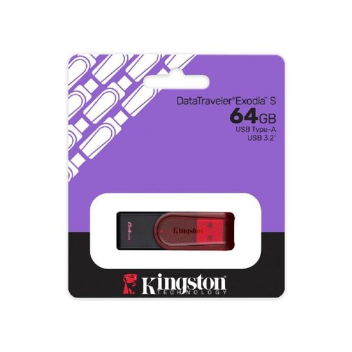 Pendrive Kingston DataTraveler Exodia 64GB USB 3.0 rojo KC-U3C64-7TR