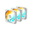 Imagen de KIT FAN GIGABYTE EZ CHAIN 120 ICE WHITE ARGB PWM 120MM X3 DAISY CHAIN GP-GBT EZFAN1203 ICE