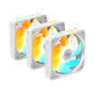 Imagen de KIT FAN GIGABYTE EZ CHAIN 120 ICE WHITE ARGB PWM 120MM X3 DAISY CHAIN GP-GBT EZFAN1203 ICE