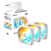 Imagen de KIT FAN GIGABYTE EZ CHAIN 120 ICE WHITE ARGB PWM 120MM X3 DAISY CHAIN GP-GBT EZFAN1203 ICE