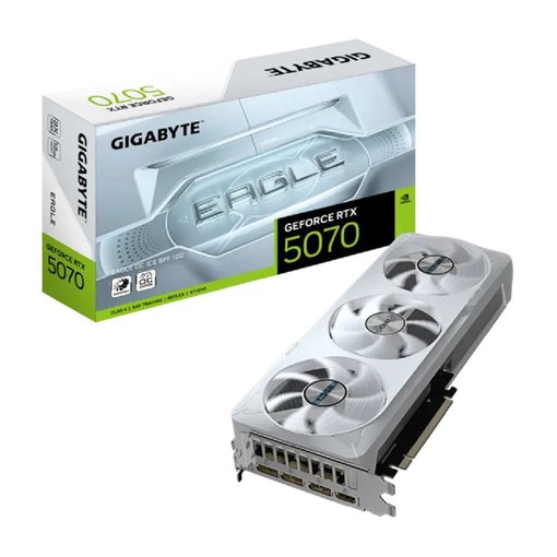 Tarjeta de Video Gigabyte GV‑N5070EAGLEOC ICE‑12GD SFFO — GPU NVIDIA RTX 5070 con 12GB GDDR6, diseño compacto SFF y refrigeración ICE