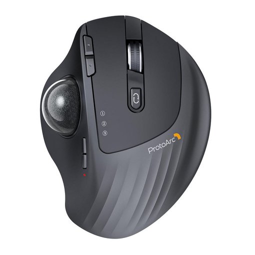 Mouse Trackball ProtoArc EM01 — diseño ergonómico, trackball de 34 mm, conectividad inalámbrica dual y botones programables