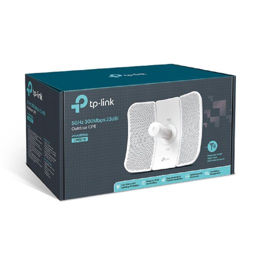 Antena exterior TP‑LINK CPE610 — antena parabólica de 23dBi, Wi‑Fi AC867, diseñada para enlaces inalámbricos de larga distancia en exteriores