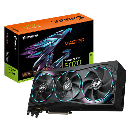 Imagen de TARJETA DE VIDEO GIGABYTE AORUS GEFORCE RTX 5070 MASTER 12GB GDDR7 DLSS 4 PCIE 5.0 GV-N5070AORUS M-12GD