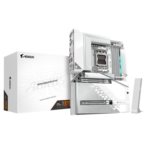 Imagen de MOTHERBOARD GIGABYTE X870 AORUS STEALTH ICE AM5 DDR5 WIFI 7 PCIE 5.0 USB4 ATX
