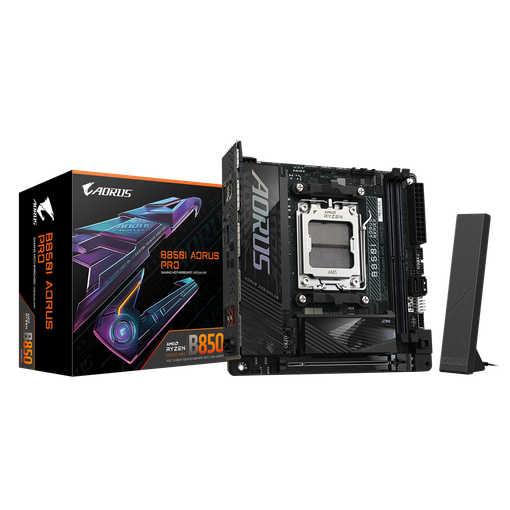 Imagen de MOTHERBOARD GIGABYTE B850I AORUS PRO AM5 DDR5 PCIE 5.0 WIFI 7 2.5GBE MINI-ITX