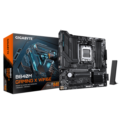 Imagen de MOTHERBOARD GIGABYTE B840M GAMING X WIFI6E AM5 DDR5 8200MT/S WIFI 6E 2.5GBE M-ATX