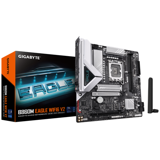 Imagen de MOTHERBOARD GIGABYTE B860M EAGLE WIFI6 LGA1851 DDR5 PCIE 5.0 WIFI 6 2.5GBE M-ATX