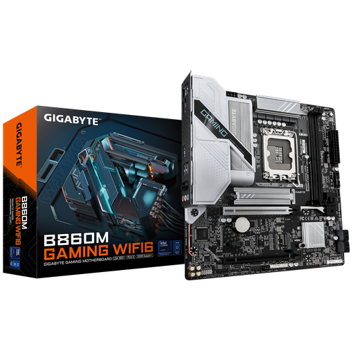 Imagen de MOTHERBOARD GIGABYTE B860M GAMING WIFI6 LGA1851 DDR5 9066MT/S PCIE 5.0 WIFI 6 2.5GBE M-ATX