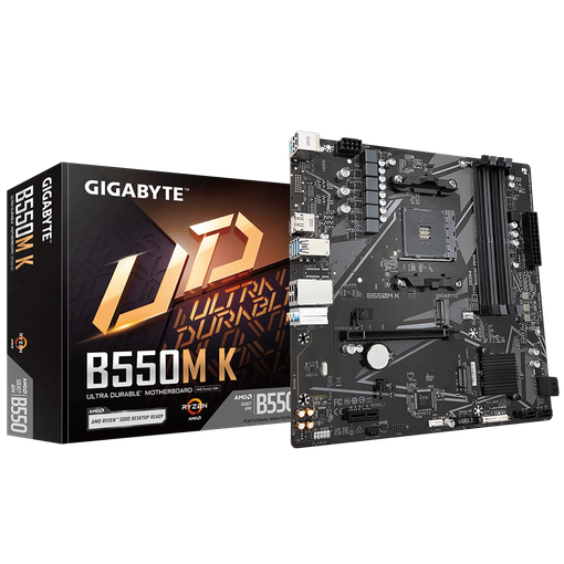 Imagen de MOTHERBOARD GIGABYTE B550M K WIFI6E AM4 DDR4 PCIE 4.0 WIFI 6E M-ATX