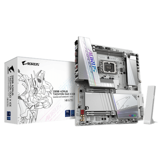 Imagen de MOTHERBOARD GIGABYTE Z890 AORUS TACHYON DUO X ICE LGA1851 DDR5 10400MT/S PCIE 5.0 WIFI 7 5GBE E-ATX