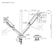 Imagen de SOPORTE BRATECK LDT46-C024E PARA 2 MONITORES 17" A 32" VESA 100X100 HASTA 9KG POR BRAZO