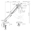 Imagen de SOPORTE BRATECK LDT46-C012E PARA MONITOR 17" A 32" VESA 100X100 BRAZO CON RESORTE 9KG