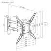 Imagen de SOPORTE BRATECK LPA68-443 PARA TV 23" A 55" ARTICULADO VESA 400X400 30KG