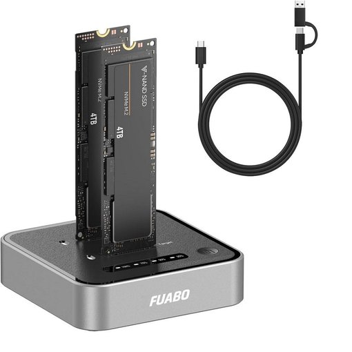 Clonadora FUABO FA8F para SSD M.2 NVMe de doble bahía