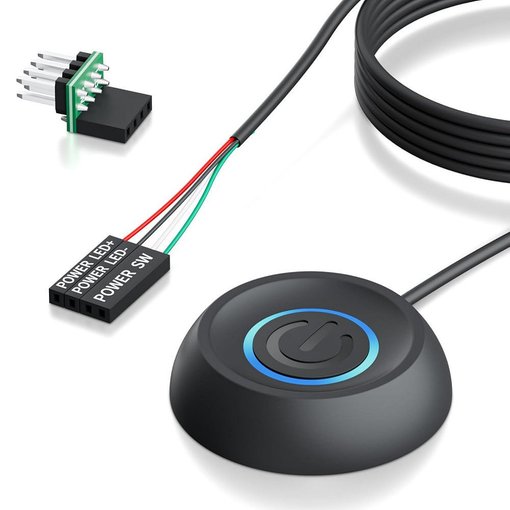 Botón de encendido externo LHKLUK KG-A para PC con cable de 3 metros