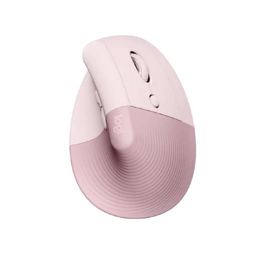Mouse Logitech Vertical Lift Rose ergonómico, inalámbrico, con diseño vertical y 6 botones programables