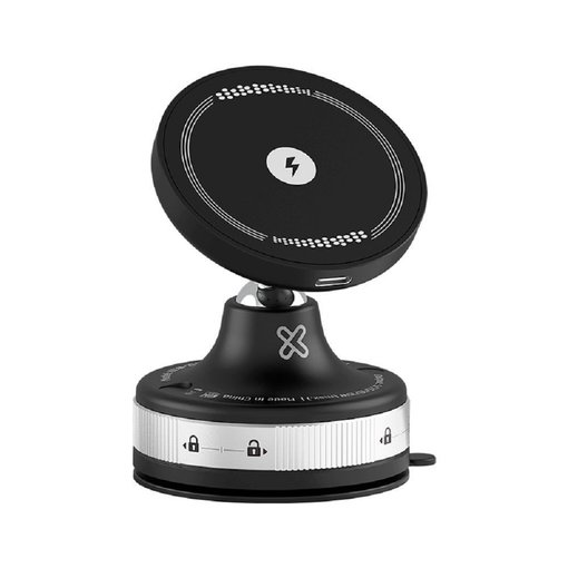 Soporte cargador inalámbrico Klip Xtreme KCW‑250 negro para celulares con tecnología Qi