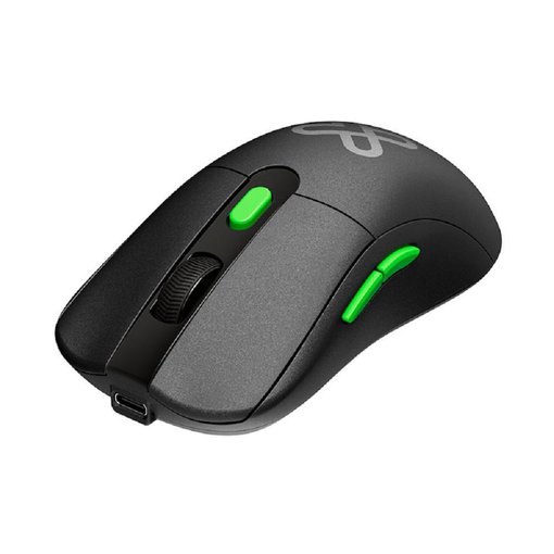 Mouse Klip Xtreme KMW‑775 inalámbrico ergonómico negro con sensor óptico y botones laterales