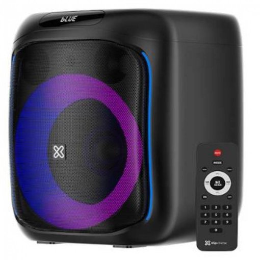 Parlante Klip Xtreme KLS‑655 portátil con woofer de 6.5”, luces LED y micrófono incluido
