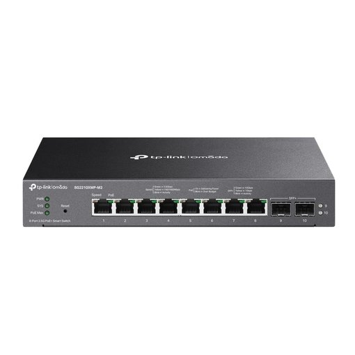 Imagen de SWITCH TP-LINK SG2210XMP-M2 OMADA 8 PUERTOS 2.5G POE+ 2 SFP+ 10G 160W