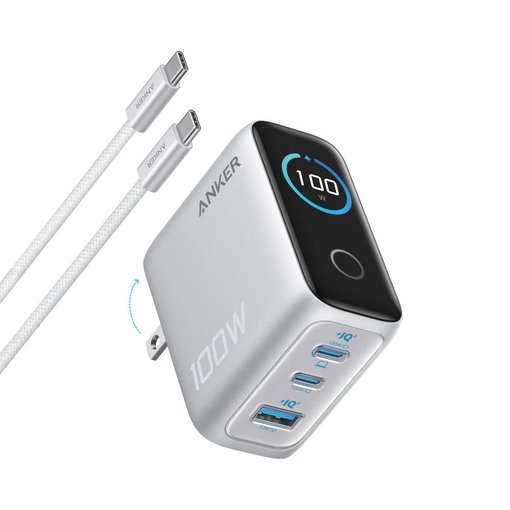 CARGADOR ANKER 100W 3 PUERTOS USB-C B121BG41 SMART DISPLAY