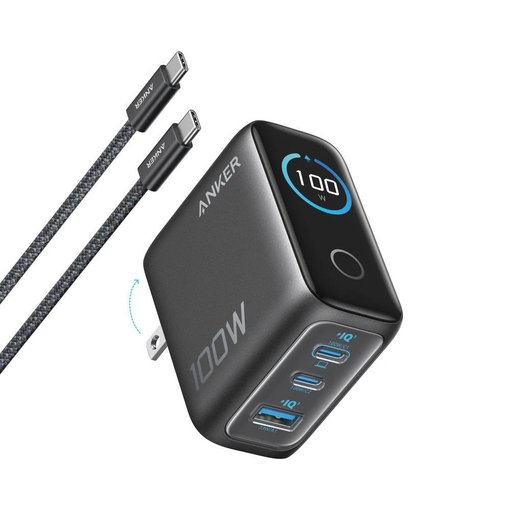CARGADOR ANKER 100W 3 PUERTOS USB-C B121BGZ1 SMART DISPLAY