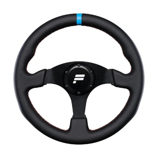 Aro de volante Fanatec ClubSport R330 negro con franja azul y costuras naranjas