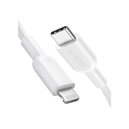 Imagen de CABLE USB-C A LIGHTNING ANKER 322 6FT WHITE A81B6H21