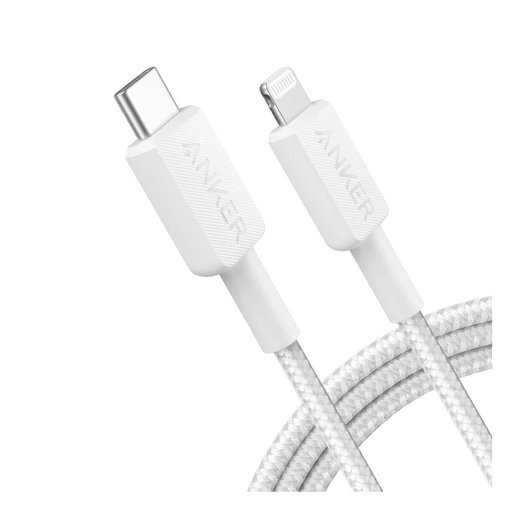 Imagen de CABLE USB-C A LIGHTNING ANKER 322 3FT WHITE A81B5H21