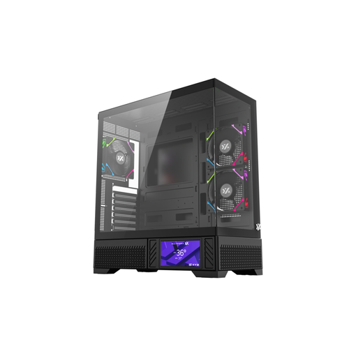 Imagen de GABINETE XYZ AURORAX 100 PRO BLACK 3 FAN ARGB DISPLAY 5.5" X-CS-AUROPRO-B XYZ-SA-970