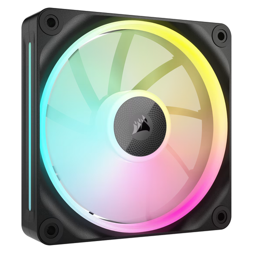 Ventilador CORSAIR iCUE LINK LX120 RGB negro de 120 mm con iluminación de doble anillo