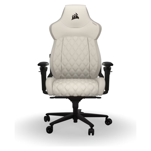 Silla gamer CORSAIR TC500 LUXE Frost con tapizado claro, asiento amplio y reposabrazos Omniflex