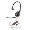 Vincha Poly Blackwire 3210 negra con conexión USB y micrófono para llamadas profesionales.