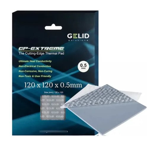 Almohadilla térmica GELID Solutions GP-Extreme 12 W/mK de 0,5 mm para refrigeración de componentes electrónicos.