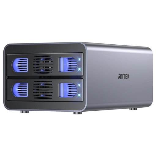 Gabinete externo dual UNITEK S1308A USB 3.0 para dos discos duros HDD o SSD SATA de 2,5 y 3,5 pulgadas