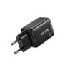 Cargador UNITEK Zeno P1130ABK01-EU de 65 W GaN negro con dos puertos USB-C y un puerto USB-A