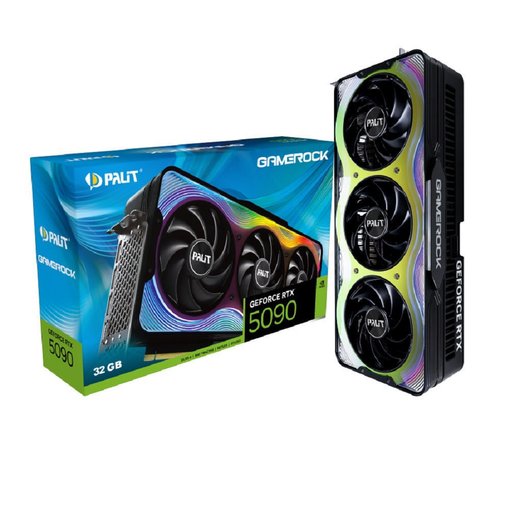 Tarjeta gráfica Palit GeForce RTX 5090 GameRock OC 32GB GDDR7 con iluminación ARGB y refrigeración avanzada