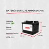Imagen de Baterias Autos Bartl 75 Amp Garantía 12 Meses