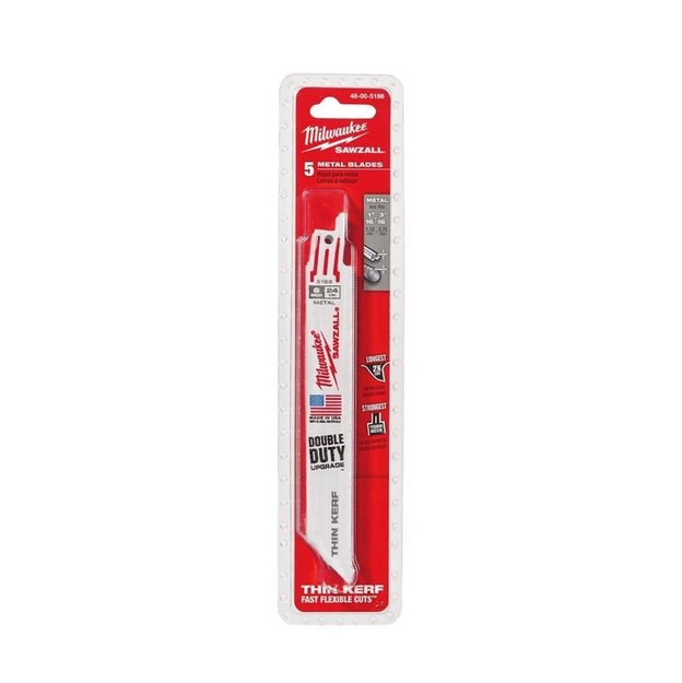 Imagen de KIT 5 HOJAS SIERRA SABLE PARA METALES 4800-5186 MILWAUKEE