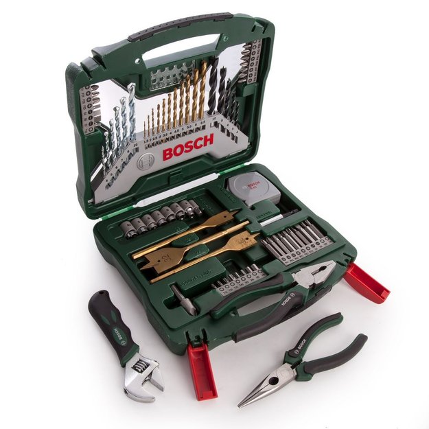 Imagen de SET 70 PIEZAS MECHAS PUNTAS PINZAS LLAVE CINTA BOSCH
