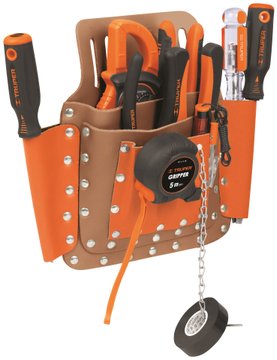 Imagen de PORTA HERRAMIENTAS CUERO 8 COMPARTIMIENTOS TRUPER