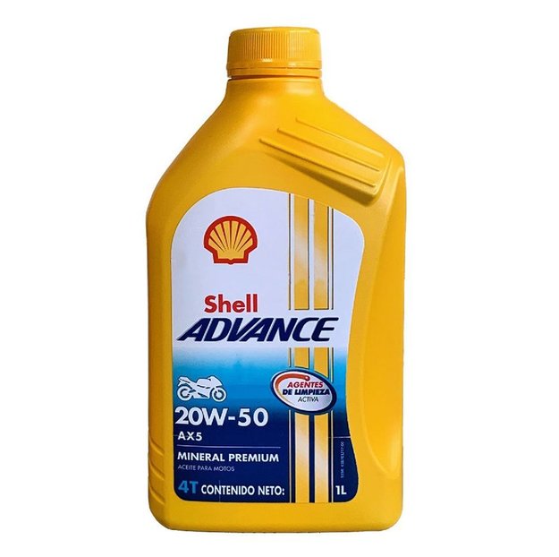 Imagen de ACEITE 20W-50 4T MOTOS Y NÁUTICA SHELL ADVANCE AX5 1L