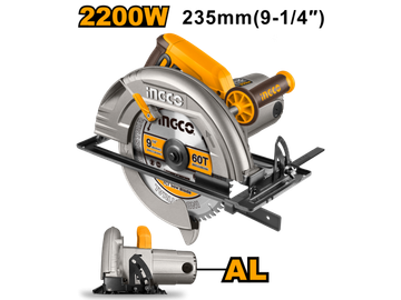 Imagen de SIERRA CIRCULAR DE MANO 9.1/4" 2200W INGCO