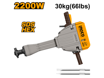 Imagen de MARTILLO DEMOLEDOR 30KG HEXAGONAL 28MM 2200W INGCO