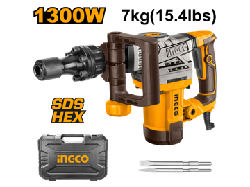 Imagen de MARTILLO DEMOLEDOR 20J 1300W ENCASTRE HEXAGONAL INGCO